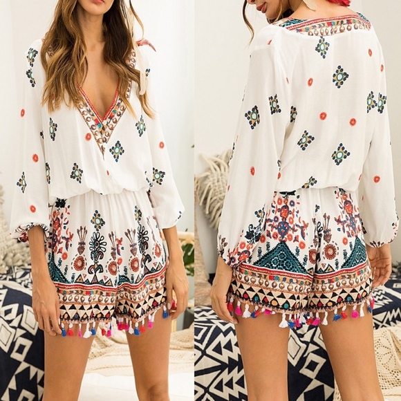 ROBBIE Tassel Detail Romper - Picture 2 of 2